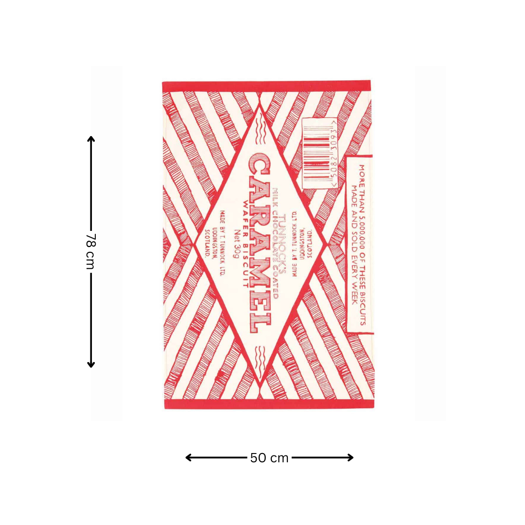 Tunnock's Caramel Wafer Tea Towel - 78 Cm X 50 Cm - Gift Idea