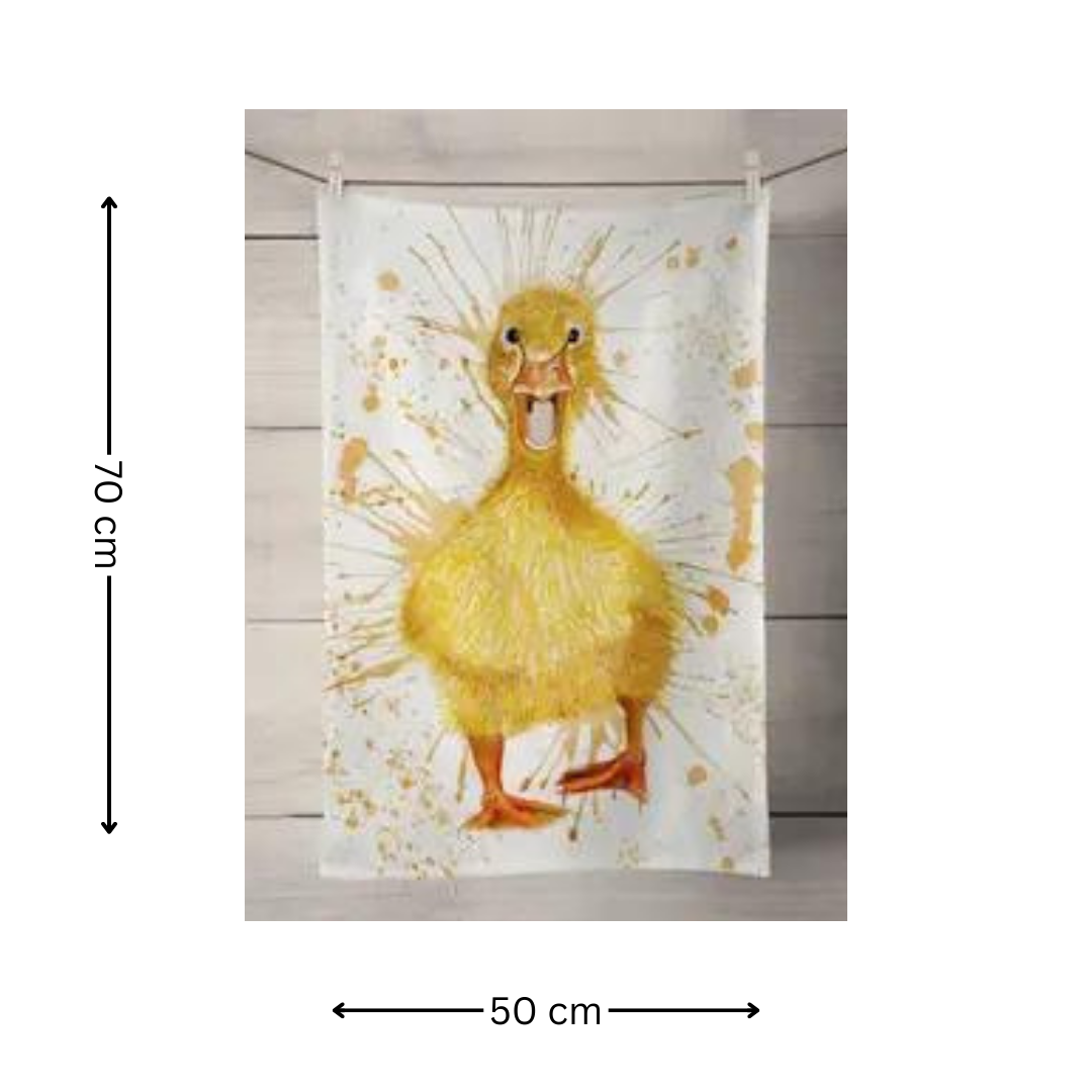 100% Cotton Yellow Duckling Tea Towel - 70 Cm X 50 Cm - Gift Idea