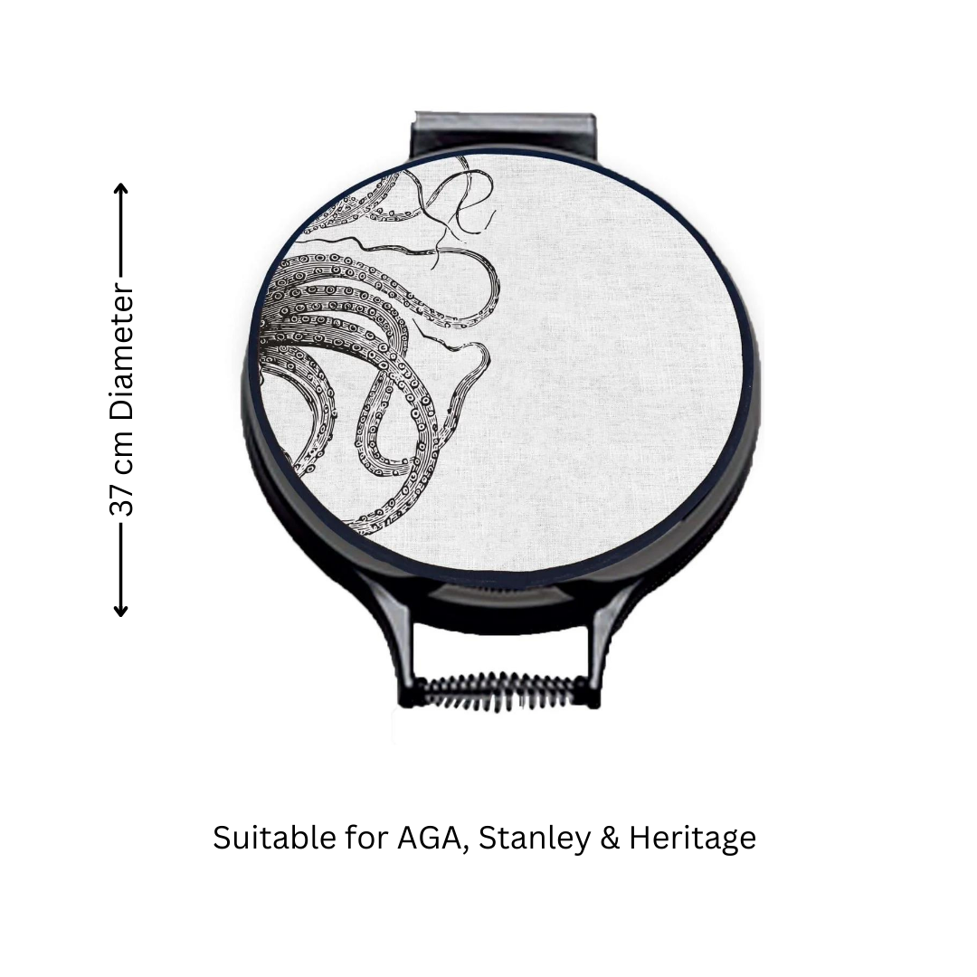 Black & White Octopus Kraken Chef's Pads For Aga - Back View - Gift Idea
