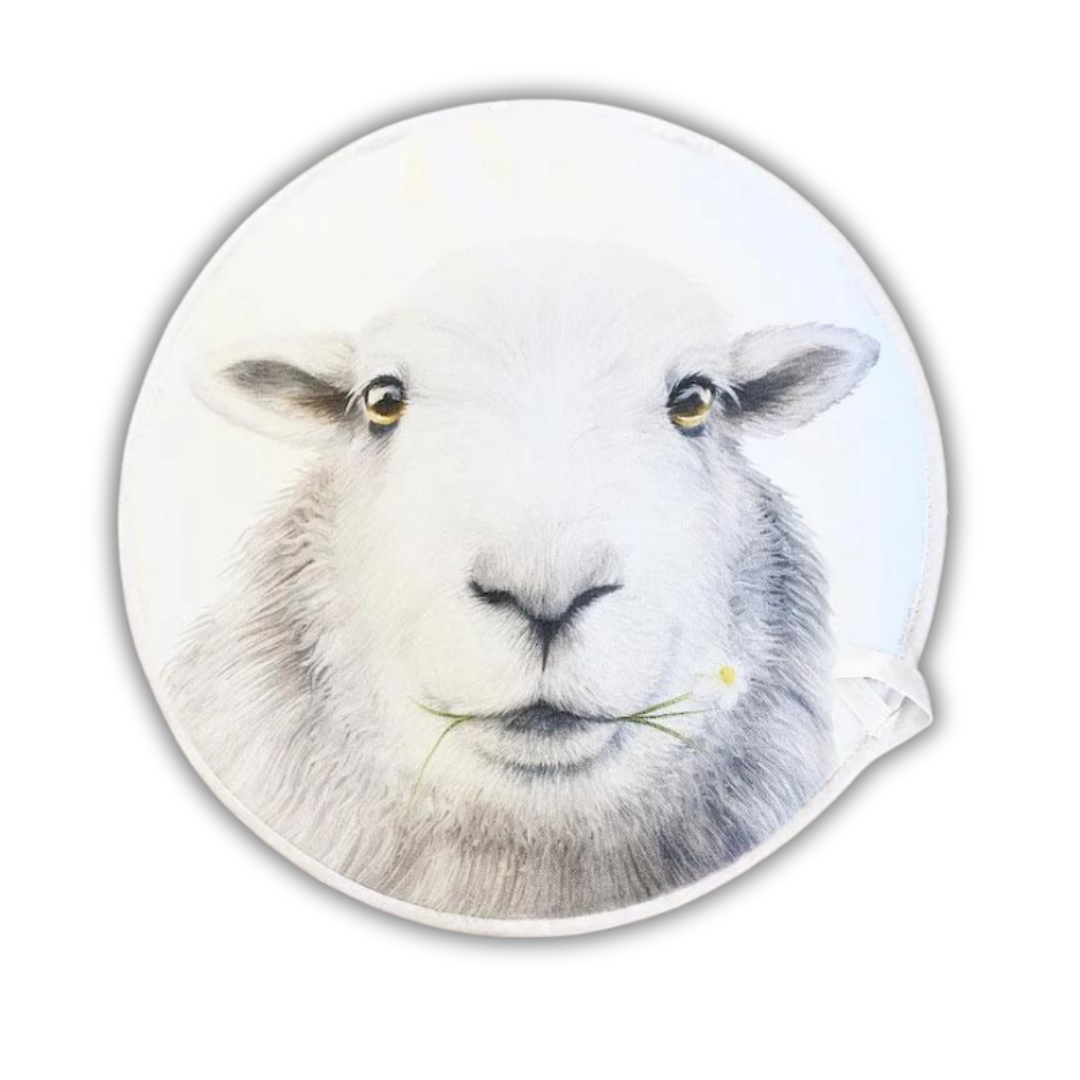 Baa-rbara Sheep Chef's Pads For Aga - Front View - A Joyful Addition To Any Kitchen
