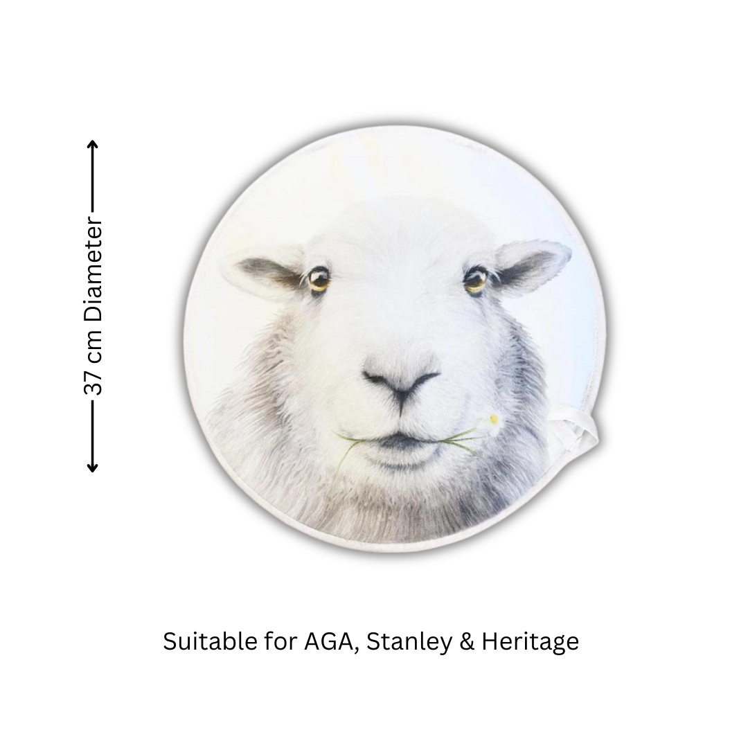 Baa-rbara Sheep Chef's Pads For Aga - Back View - Gift Idea