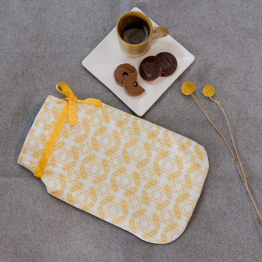 Yellow Bee Hot Water Bottle & Cover - Front View - Ideal Gift