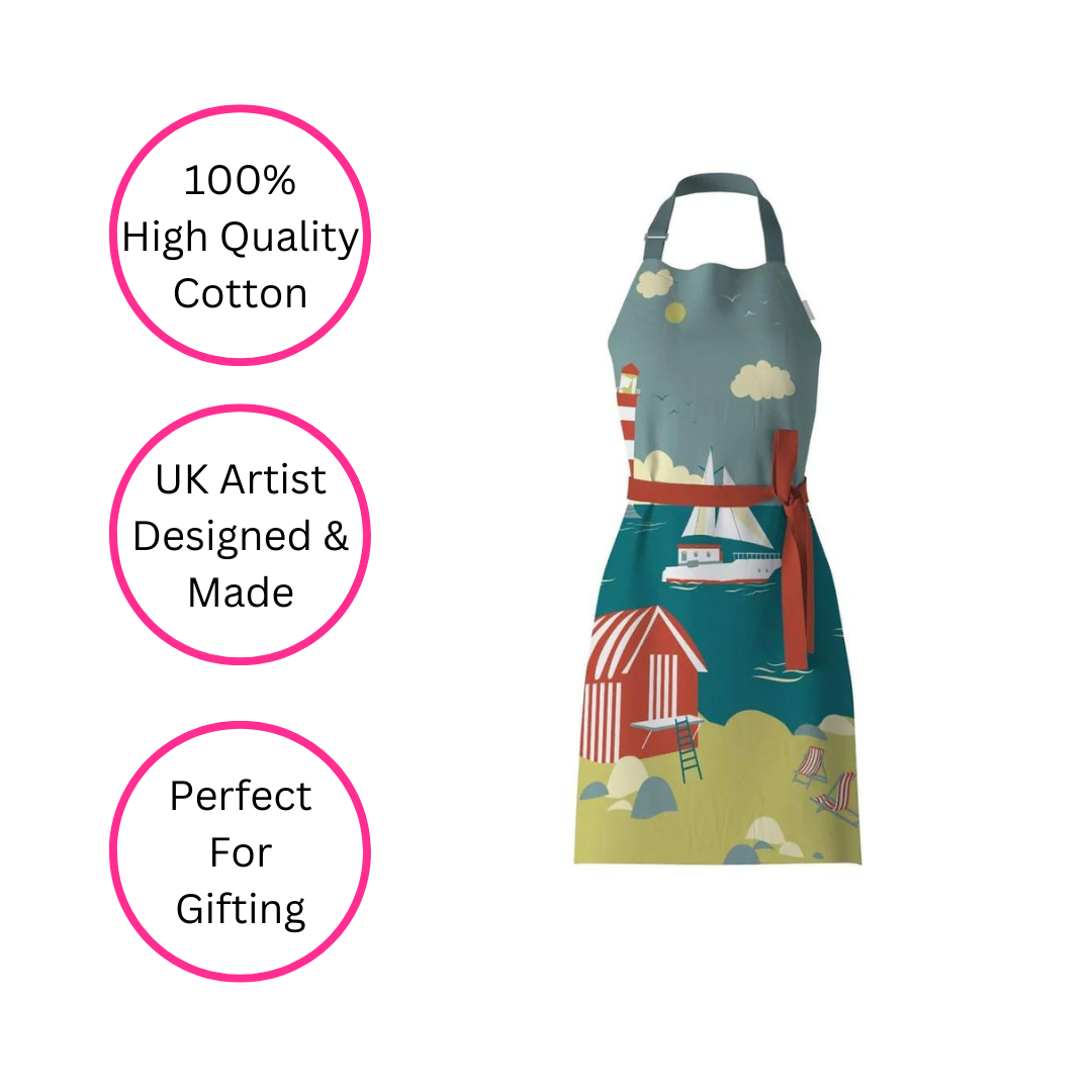Beside The Seaside Apron - Side View - Quirky Detail