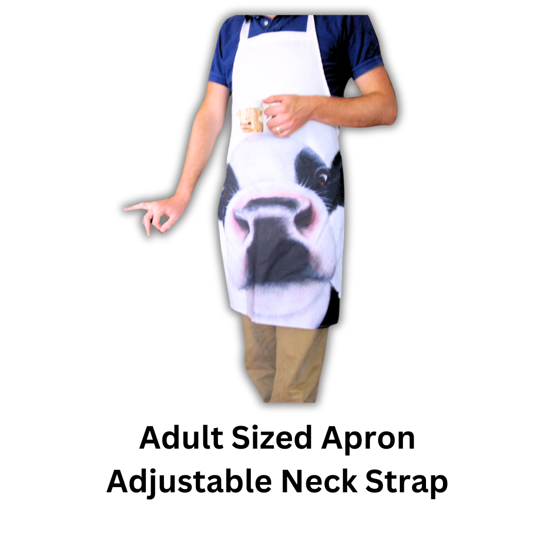 Friesian Black & White Cow Apron - A Joyful Addition To Any Kitchen - Colourful Close-up