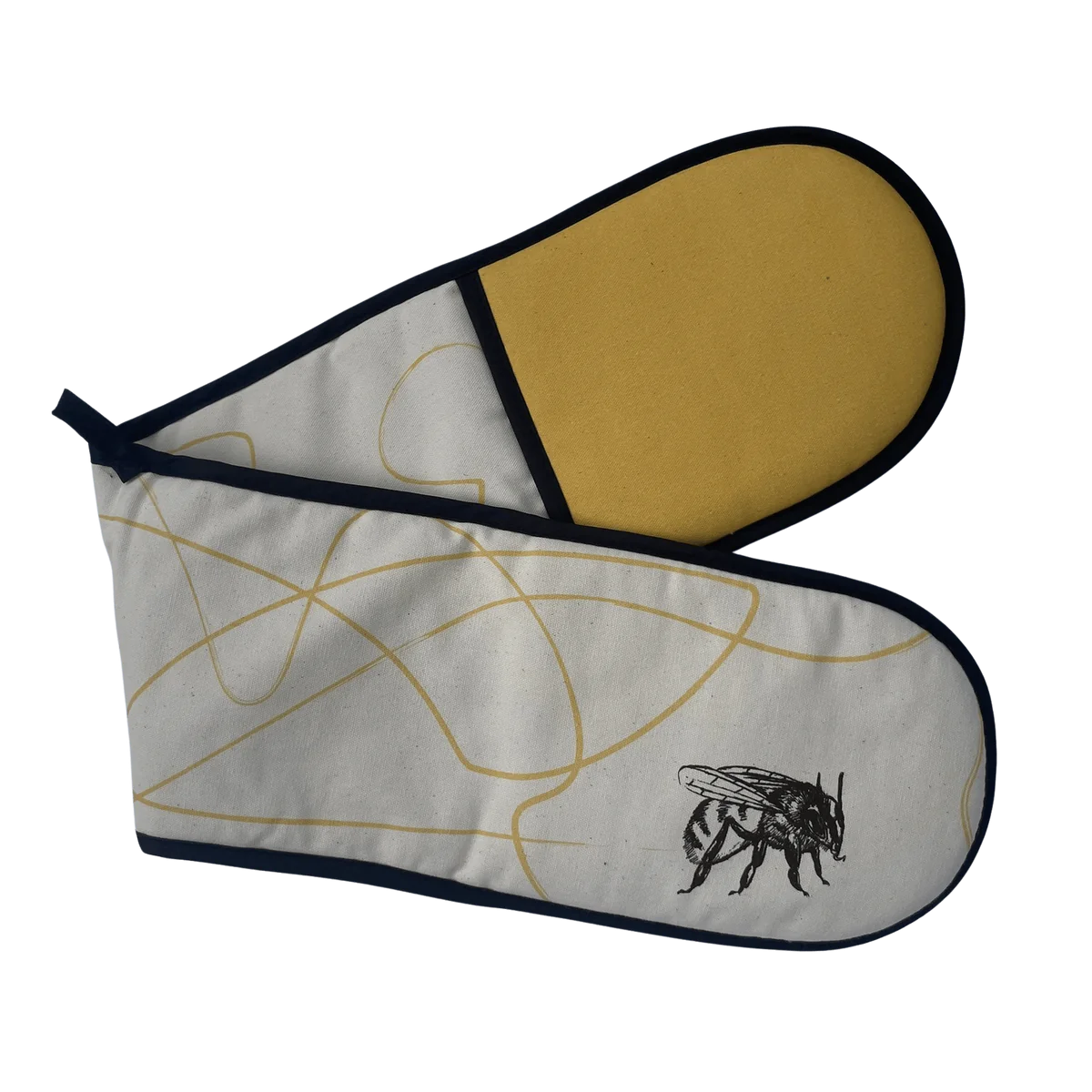 Double Oven Glove - Busy Bee - Side View - Quirky Detail