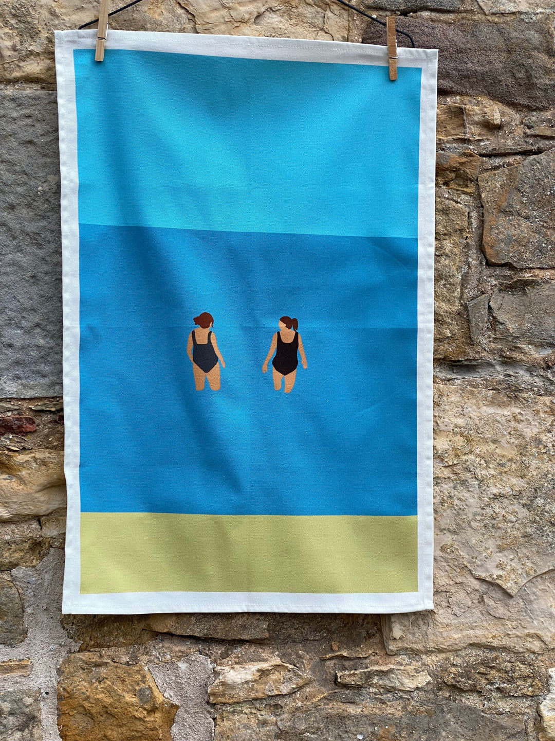 Wild Friends Wild Swimming Tea Towel - Alternate Angle - Homeware Gift