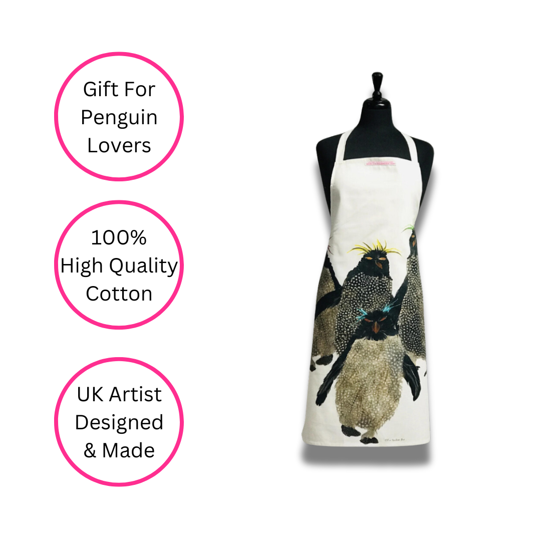 Rockhopper Penguin Apron - Side View - Quirky Detail