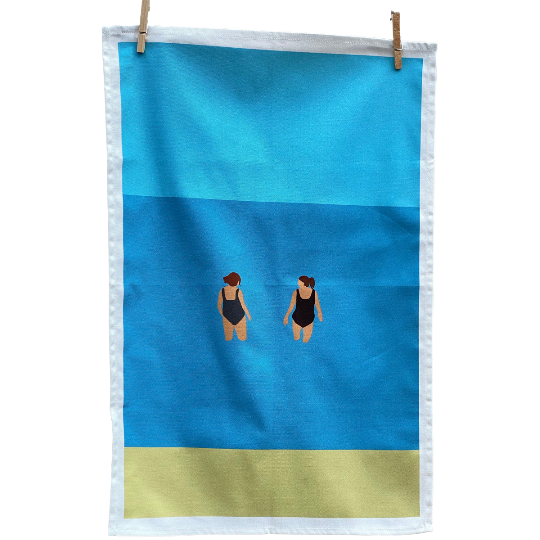 Wild Friends Wild Swimming Tea Towel - Celebrate Friendship - A Joyful Addition To Any Kitchen