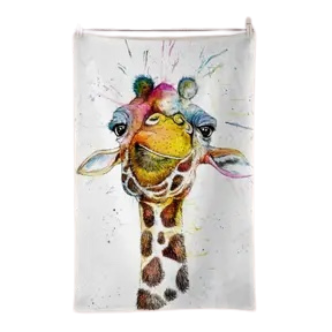 100% Cotton Giraffe Tea Towel - Front View - Funny Gift