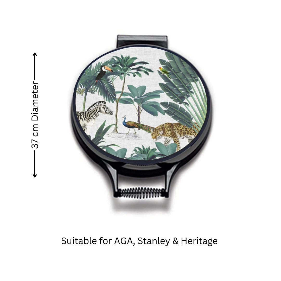 Green Jungle Menagerie Chef's Pads For Aga - 37 Cm Diameter - Quirky Detail