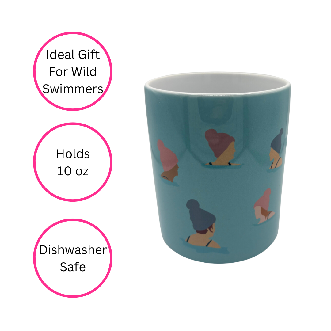 Wild Ones Wild Swimming Mug - Side View - Quirky Detail