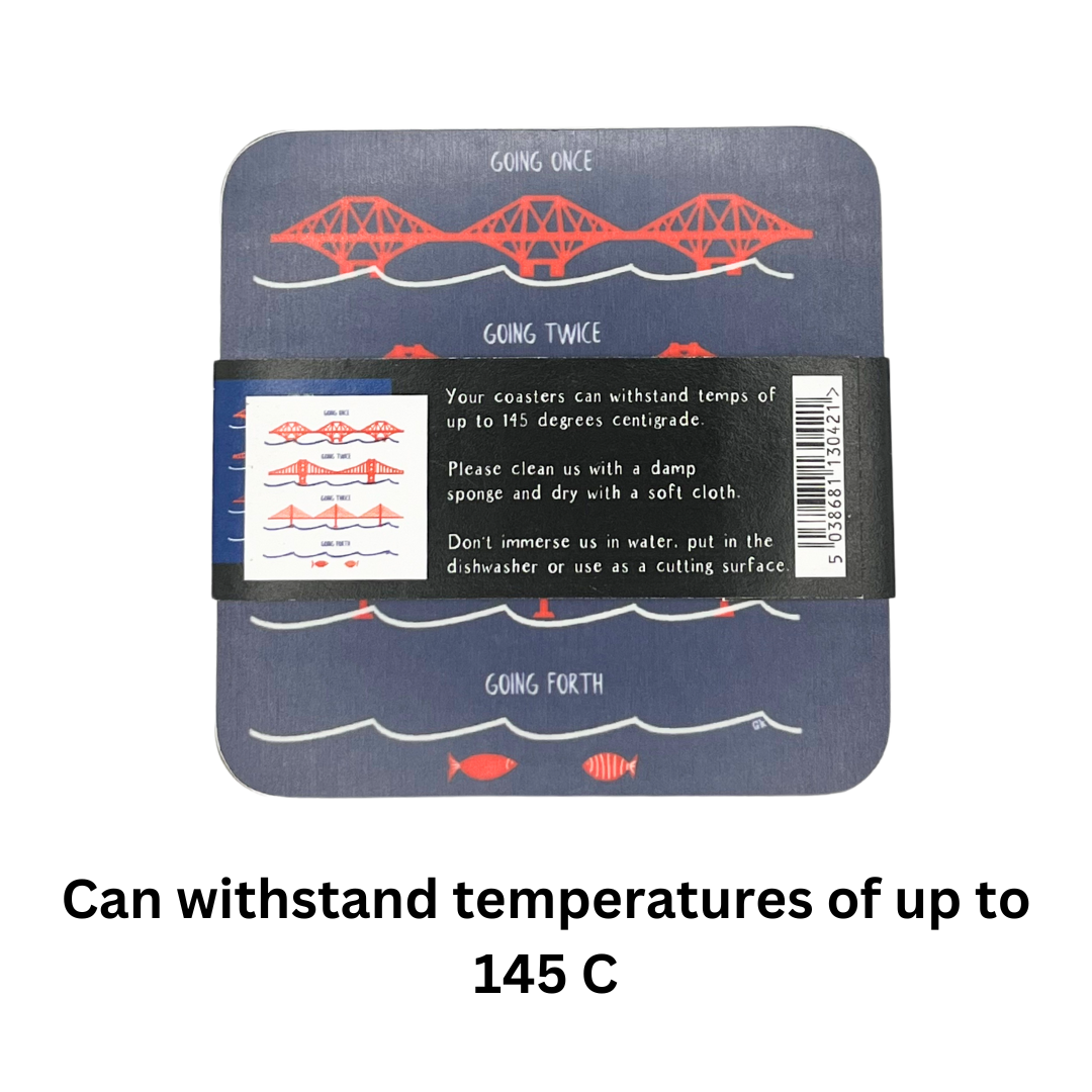 Forth Bridges, Scotland, Coasters (set Of 2) - Back View - Gift Idea