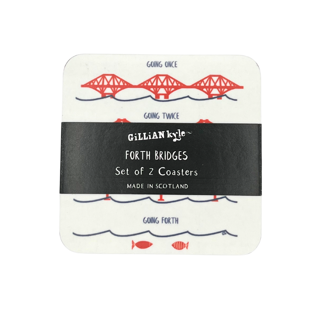 Forth Bridges, Scotland, Coasters (set Of 2) - Front View - Ideal Gift