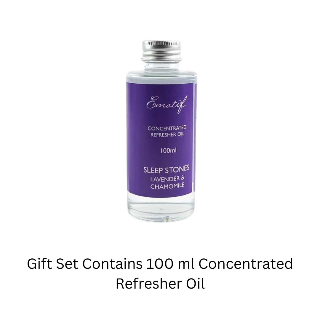 Aromatherapy Lavender & Chamomile Sleep Stones Gift Set - Contains 100 Ml Concentrated Refresher Oil - A Joyful Addition To Any Kitchen