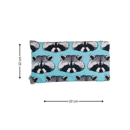 Blue Racoon Microwaveable Wheat Bag - Back View - Gift Idea