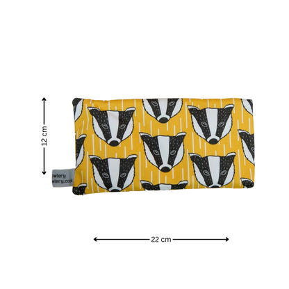 Yellow Badger Microwaveable Wheat Bag - Back View - Gift Idea