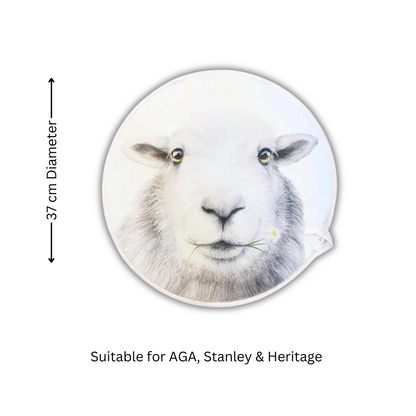 Baa-rbara Sheep Chef's Pads For Aga - Back View - Gift Idea