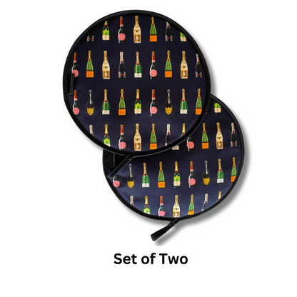 Navy Champagne Chef's Pads For Aga - Detail Shot - Colourful Close-up