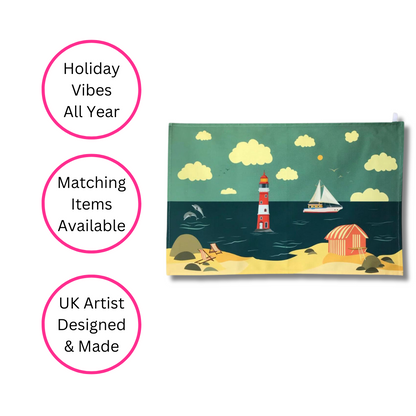 Beside The Seaside Tea Towel - British Made - Quirky Detail