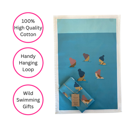 Wild Ones Wild Swimming Tea Towel (group) - 100% Cotton - Quirky Detail