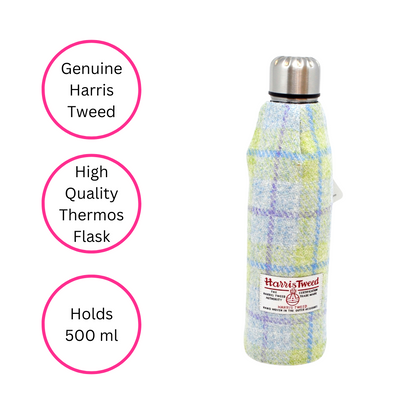 Green Harris Tweed Thermos Flask 500 Ml - 500 Ml Capacity - Quirky Detail