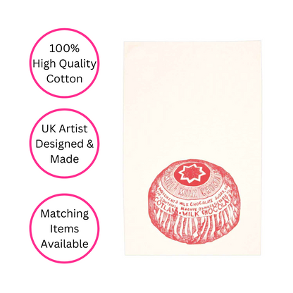 Tunnock's Tea Cake Tea Towel - British Made - Quirky Detail