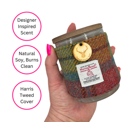 Pomegranate Noir Harris Tweed Candles - Natural Soy - Quirky Detail