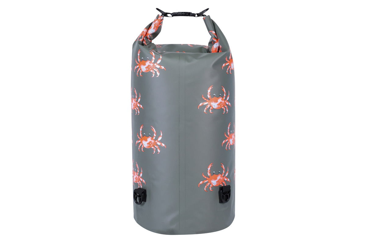 Crab Swimming Dry Bag from the back on white background.