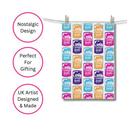 Creamola Foam Tea Towel - Uk Made - Quirky Detail