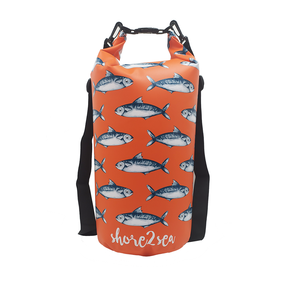 Fish Dry Swimming Bag With Straps On Transparent Background.