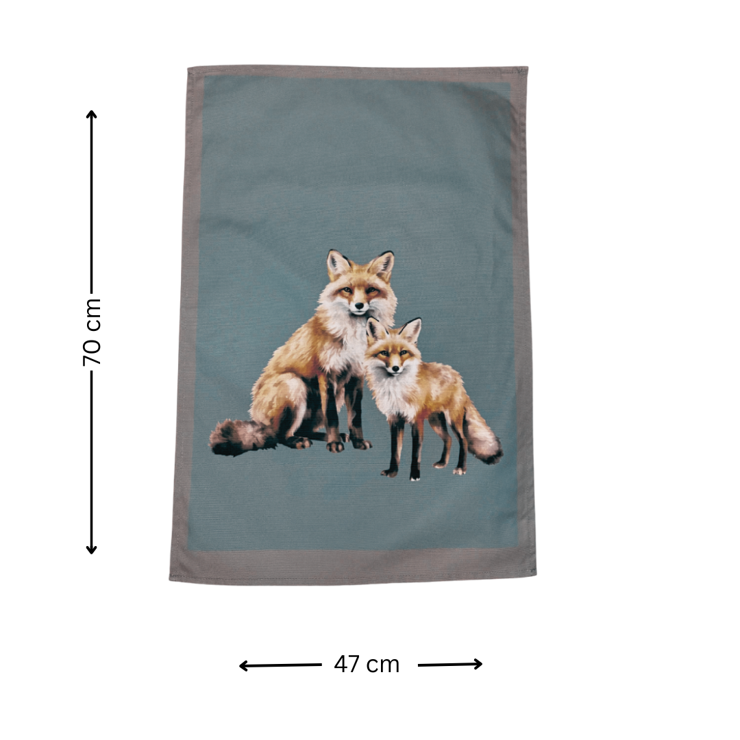 Fox Tea Towel - Measuring 70 cm x 47 cm - Unique Gift For Animal Lover