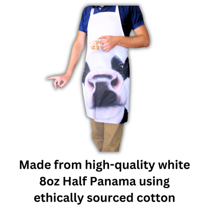 Friesian Black & White Cow Apron - 100% Cotton - Gift Idea