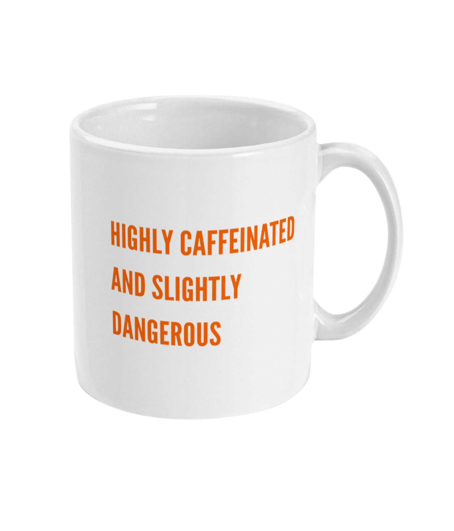 Funny Goose Mug - Highly Caffeinated - Back View - Gift Idea