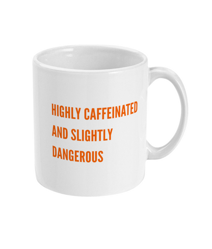 Funny Goose Mug - Highly Caffeinated - Back View - Gift Idea