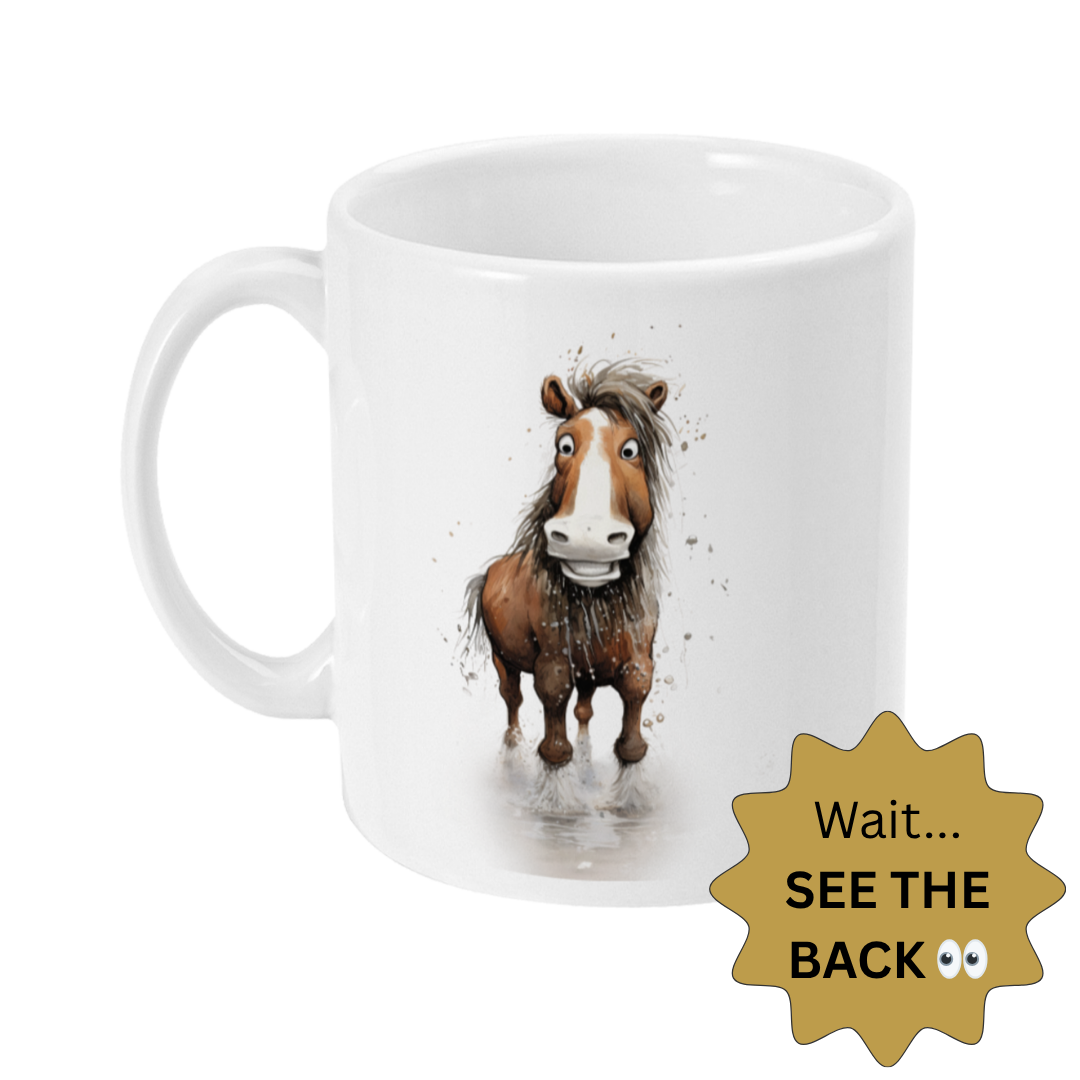 Funny Horse Mug - Slow & Stubborn - Funny Gift - See The Back