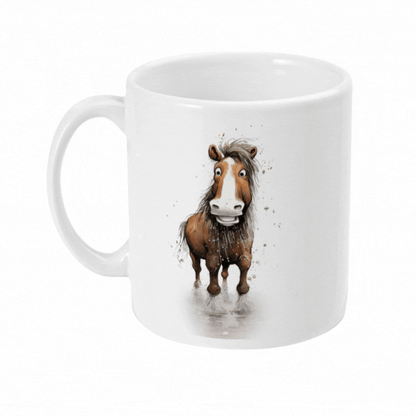 Funny Horse Mug - Slow & Stubborn - Moving Image To Show All Sides. 