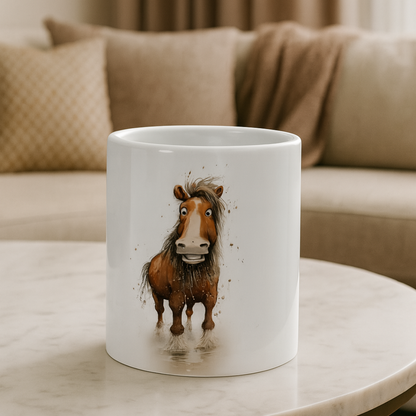 Funny Horse Mug - Slow & Stubborn on marble table - Great Gift