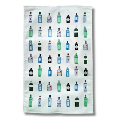 White Gin Tea Towel - Bold Design On Premium Cotton - A Joyful Addition To Any Kitchen