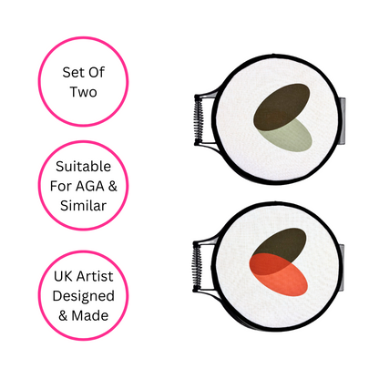 Green Hearts Chef's Pads For Aga - Side View - Quirky Detail