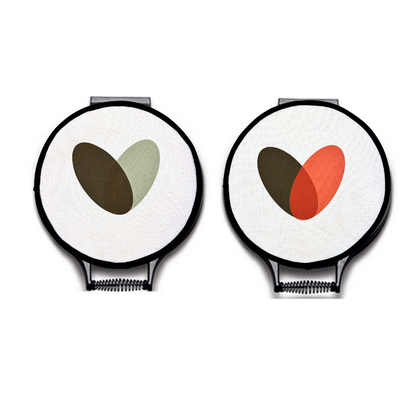 Green Hearts Chef's Pads For Aga - Front View - A Joyful Addition To Any Kitchen