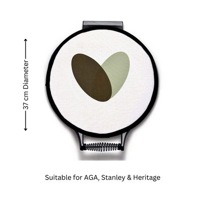 Green Hearts Chef's Pads For Aga - Detail Shot - Colourful Close-up