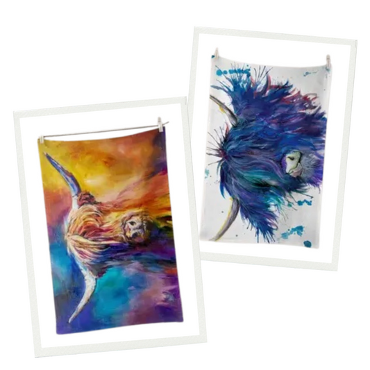 Highland Cow Tea Towel Set, the Perfect Gift For Highland Cow Lovers.
