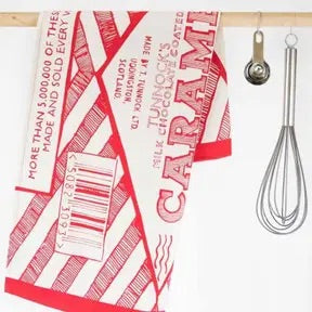 Tunnock's Caramel Wafer Tea Towel - Alternate Angle - Quirky Gift