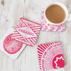 Set Of 4 Tunnock's Coasters - Front View - Ideal Gift