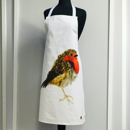 100% Cotton Robin Redbreast Apron - Alternate Angle - Homeware Gift