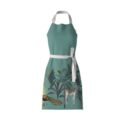 Menagerie Jungle Green Apron - Front View - A Joyful Addition To Any Kitchen