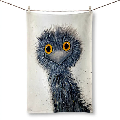 100% Cotton Emu Tea Towel - Front View - A Joyful Addition To Any Kitchen