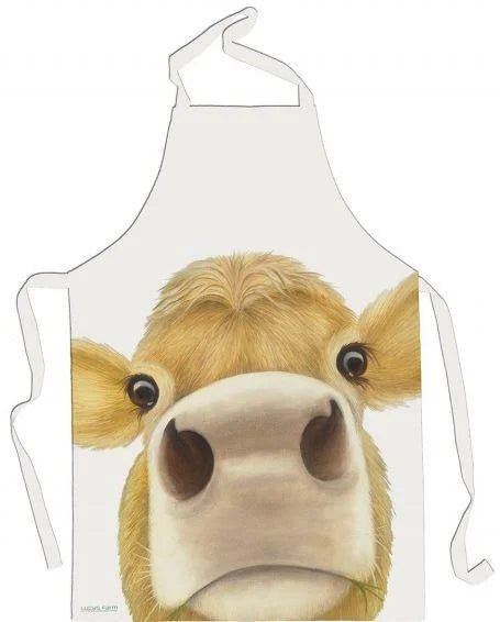 Jersey Brown Cow Apron on white background.