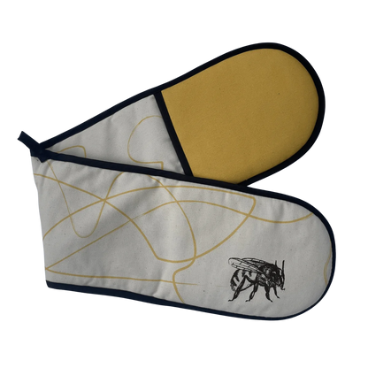 Double Oven Glove - Busy Bee - Side View - Quirky Detail