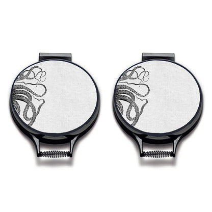 Black & White Octopus Kraken Chef's Pads For Aga - Front View - A Joyful Addition To Any Kitchen